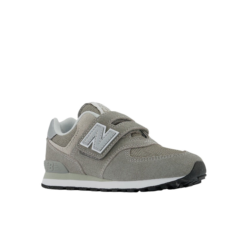 New Balance Little Boys 574 Core Hook & Loop Velcro Sneaker Grey / White Wide