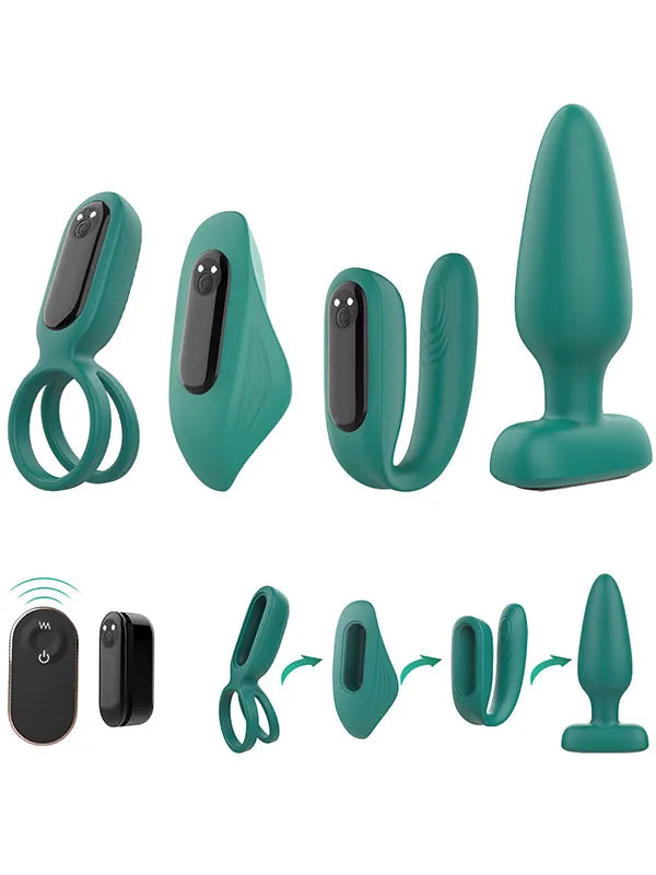 Vibrating Remote Control Rechargeable Sex Set for Couples