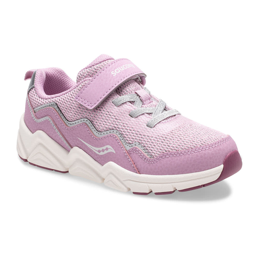 Saucony Little/Big Girls Flash 2.0 A/C Velcro Sneaker Pink Metallic