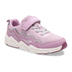 Saucony Little/Big Girls Flash 2.0 A/C Velcro Sneaker Pink Metallic