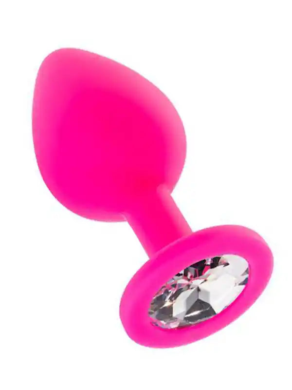 Silicone Stone Anal Plug Medium Pink