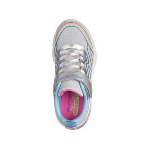 Skechers Little Girls Rainbow Crush Velcro Silver / Multi