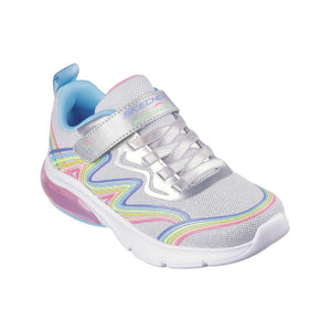 Skechers Little Girls Rainbow Crush Velcro Silver / Multi