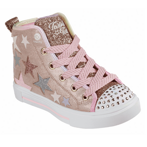 Skechers Little Girls Twinkle Toes: Twinkle Sparks - Star Glitz Zip Gold / Multi