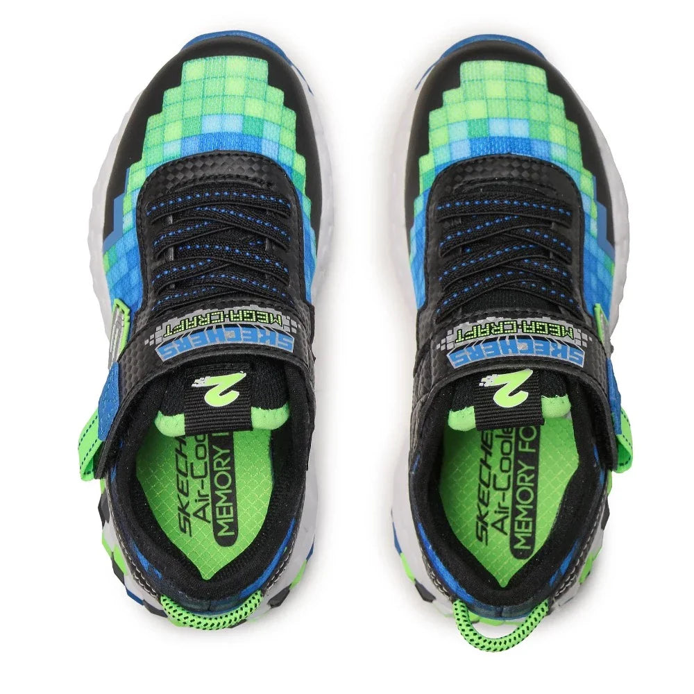 Skechers Little Boys Mega-Craft 2.0 Velcro Sneaker Blue / Lime / Black