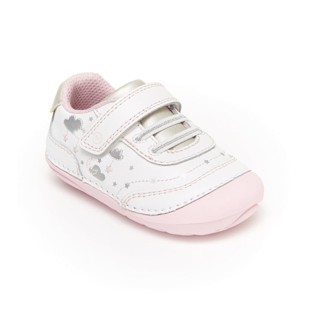 Stride Rite Infant Girls SM Adalyn Sneaker Velcro White / Silver