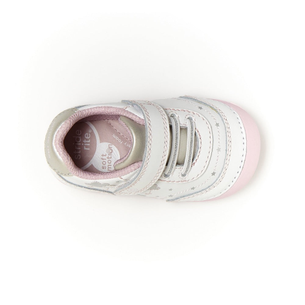 Stride Rite Infant Girls SM Adalyn Sneaker Velcro White / Silver