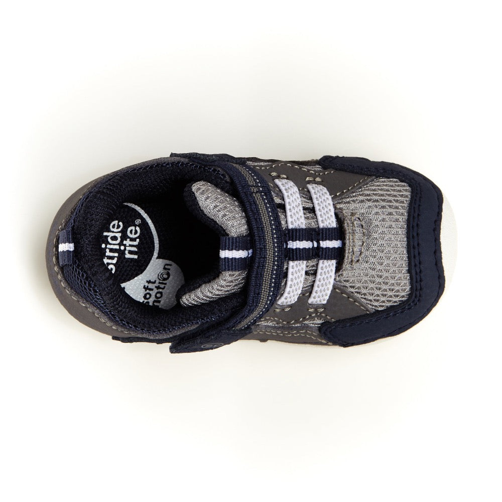 Stride Rite Infant Boys SM Kylo Sneaker Velcro Navy / Gray