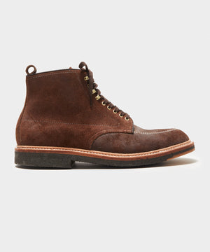 Todd Snyder x Alden Indy Boot in Tobacco Reverse Chamois Leather