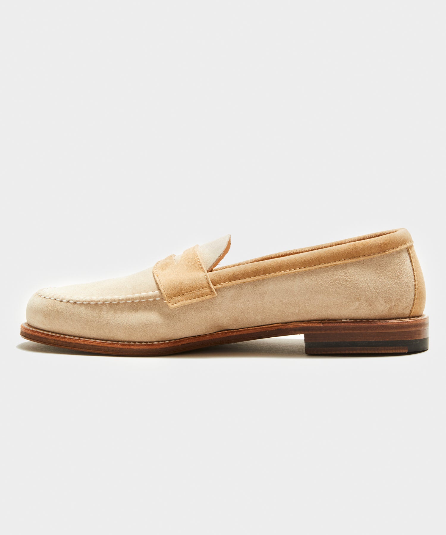 Todd Snyder x Alden Two-Tone Penny Loafer in Milkshake