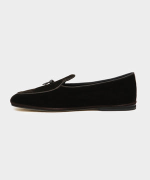 Todd Snyder x Rubinacci Belgian Loafer Black Velour