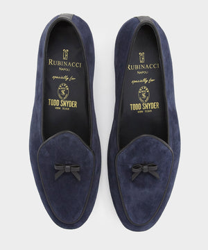 Todd Snyder x Rubinacci Belgian Suede Loafer in Navy