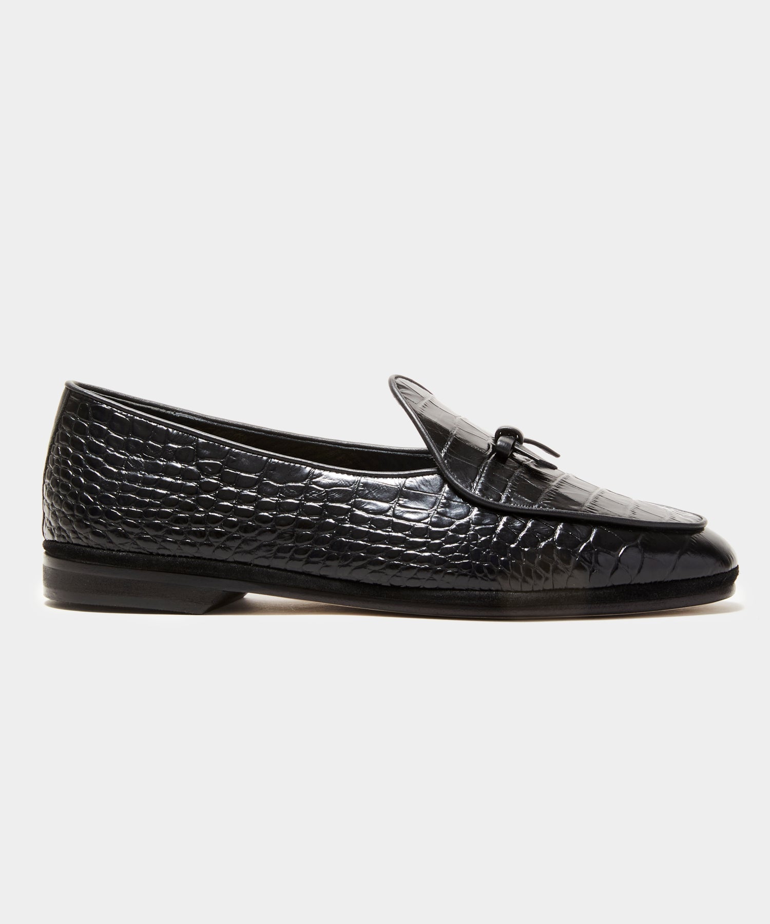 Todd Snyder x Rubinacci Marphy Loafer in Black Croc Leather