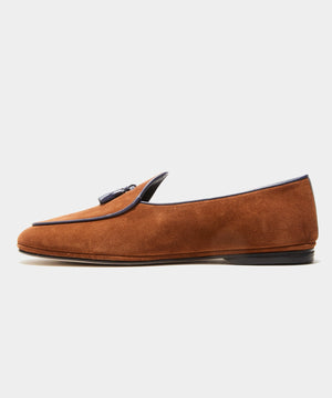 Todd Snyder x Rubinacci Marphy Suede Loafer in Tobacco