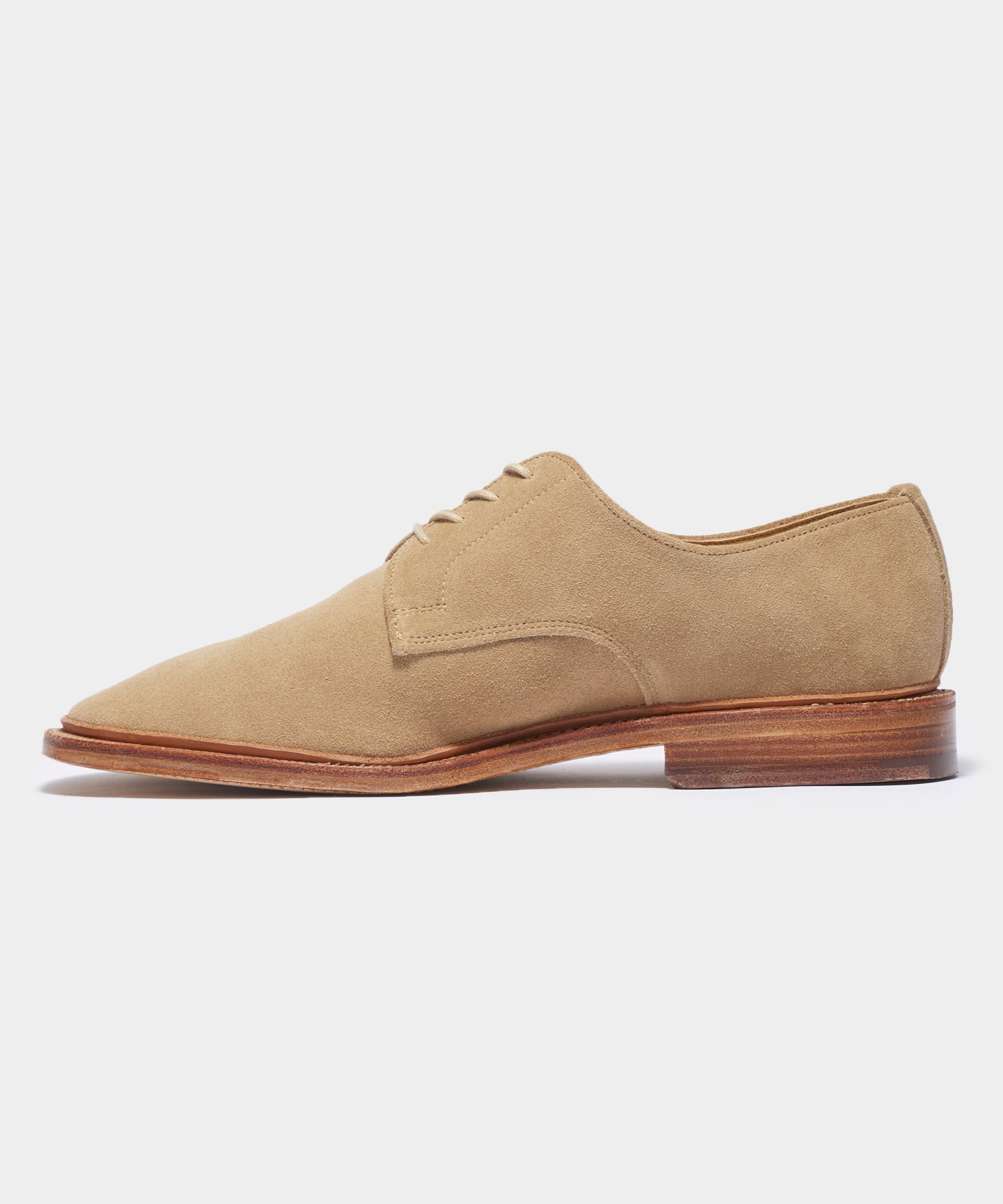 Todd Snyder x Sanders Archie Unconstructed Lace-up Derby in Milkshake Suede