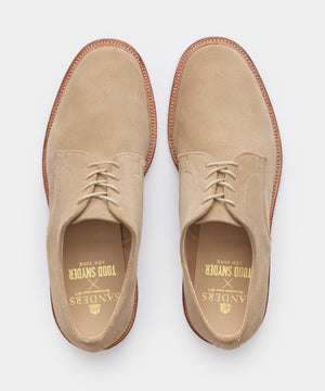 Todd Snyder x Sanders Archie Unconstructed Lace-up Derby in Milkshake Suede