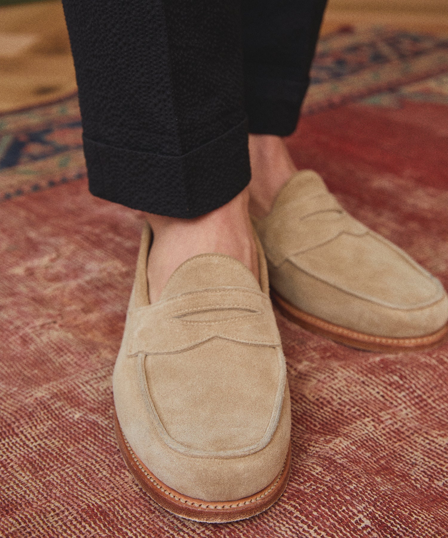 Todd Snyder x Sanders Edwin Loafer in Milkshake Suede