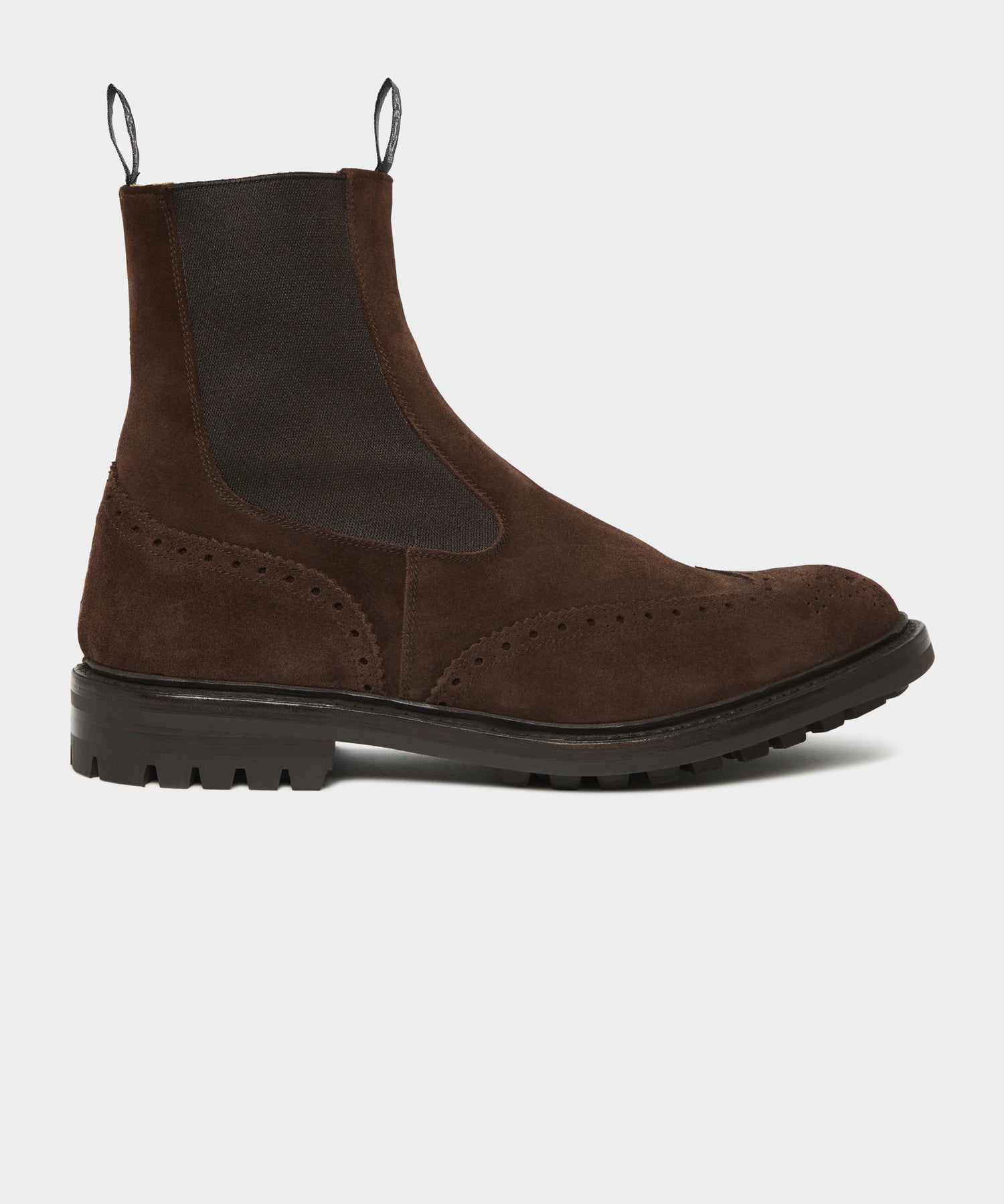 Todd Snyder x Tricker's Henry Wing Cap Chelsea Boot in Brown Suede