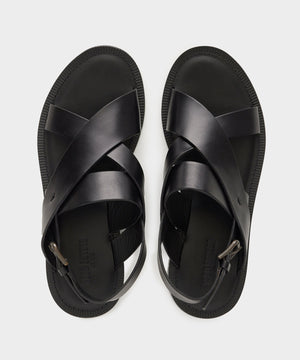 Tuscan Leather Crossover Backstrap Sandal in Black