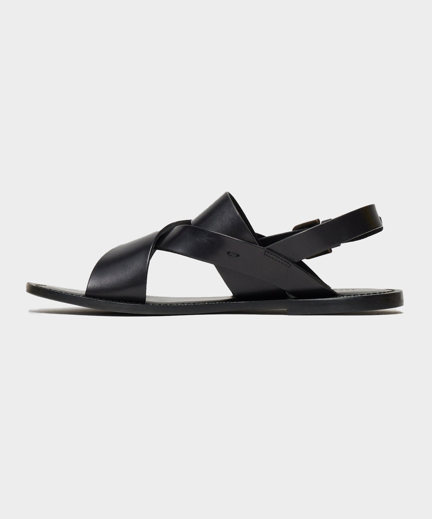 Tuscan Leather Crossover Backstrap Sandal in Black