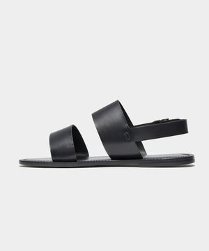 Tuscan Leather Double Strap Sandal in Black