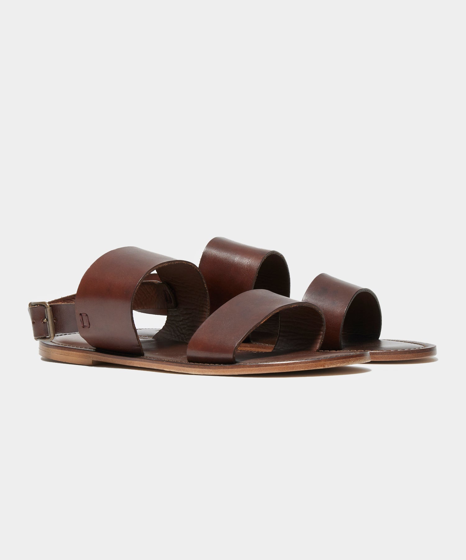 Tuscan Leather Double Strap Sandal in Brown