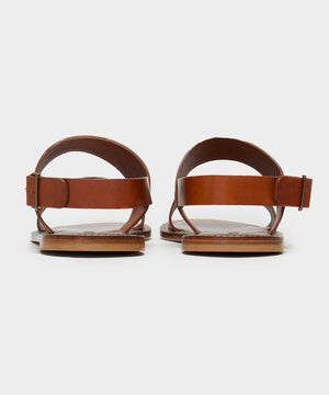 Tuscan Leather Double Strap Sandal in Warm Cognac