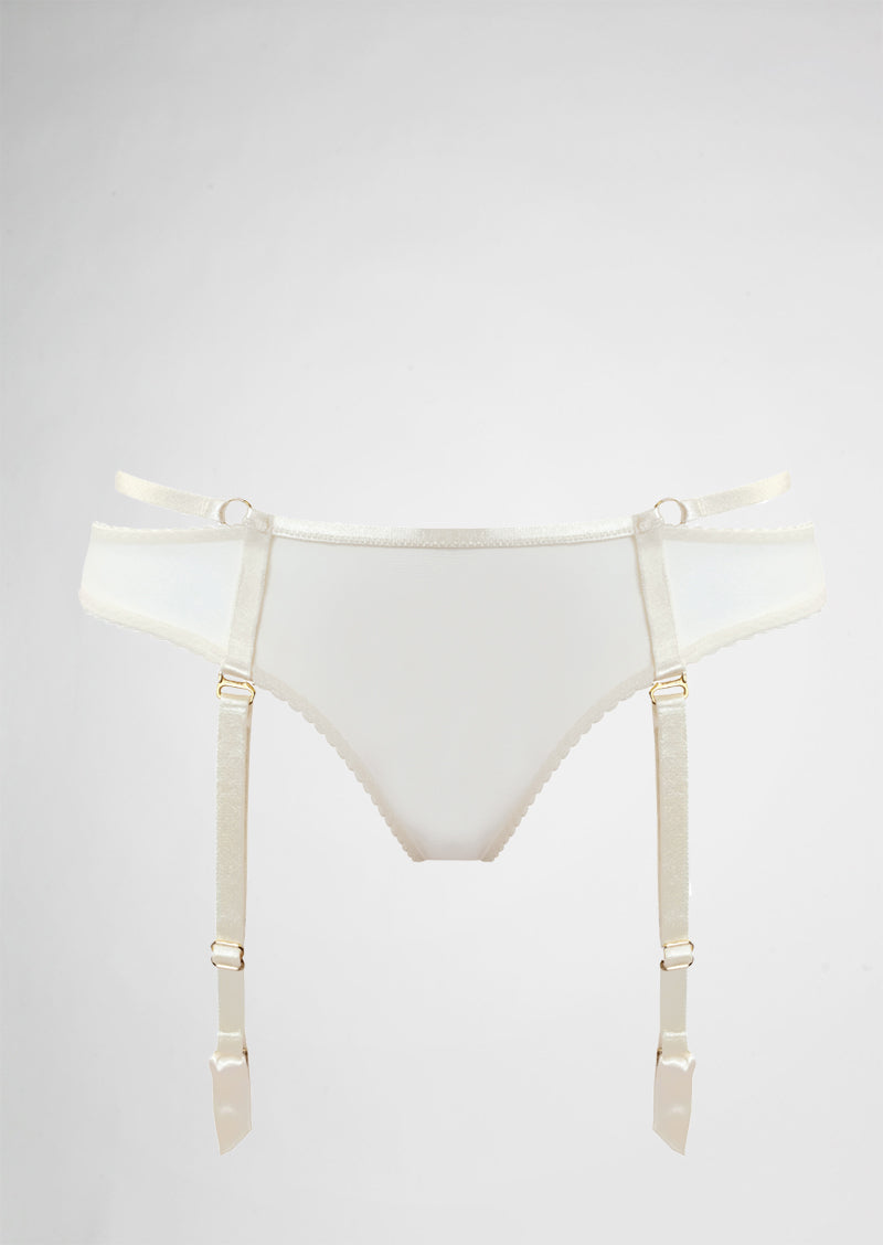 Bondage Belle Suspender Brief Ivory