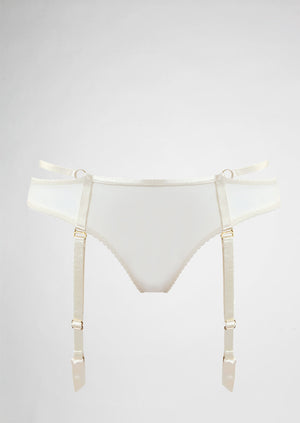 Bondage Belle Suspender Brief Ivory