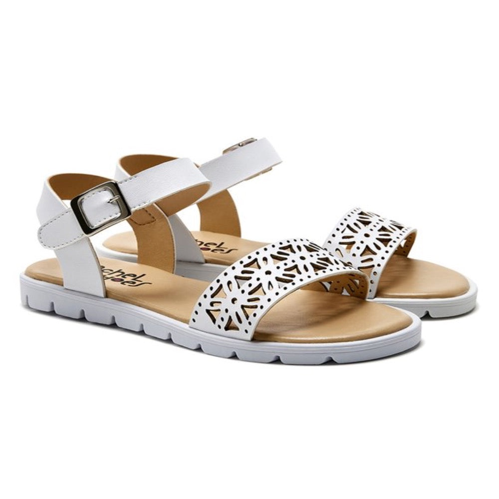 Valencia Imports (Rachel Shoes) Big Girls Bali Buckle Strap Sandal White