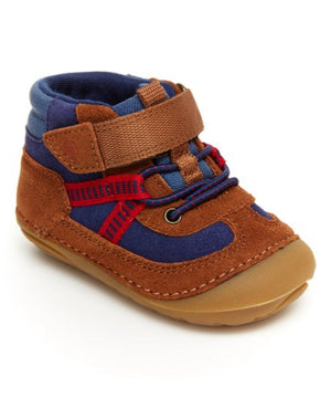 Stride Rite Infant Boys SM Atticus Boot Velcro Brown / Navy